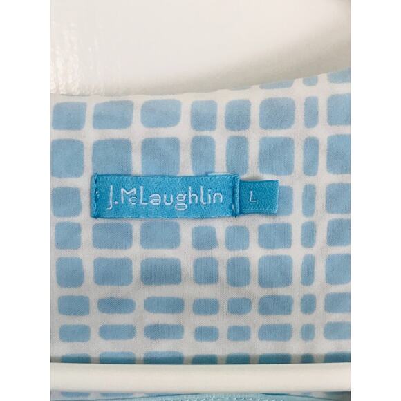 J. McLaughlin Scuba Dress Neoprene Fit and Flare Geo Block Preppy Beach, L - Picture 11 of 15